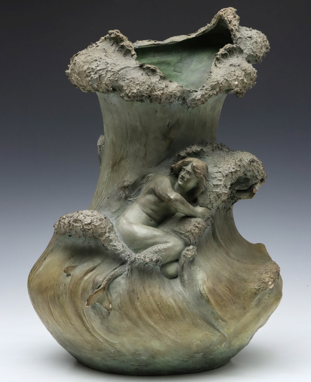 Artwork by J. Pilar, Sea Nymph, Made of terra cotta sculpture