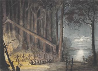Corrobbaree on the banks of Lake Alexandrina S. Australia - Samuel Robert Lock