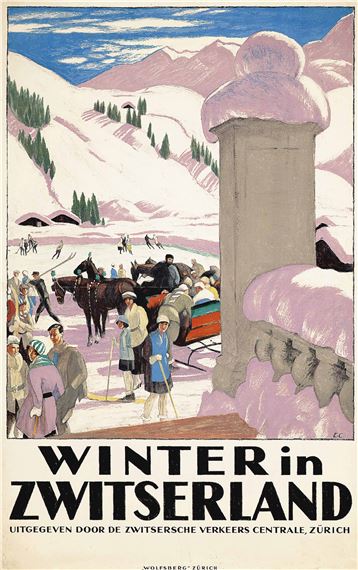 WINTER IN ZWITSERLAND by Emil Cardinaux, 1921