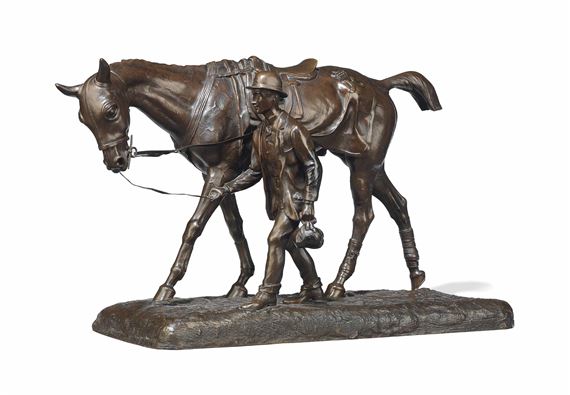 CHEVAL MARCHANT ET SON LAD by Arthur Marie Gabriel Comte du Passage