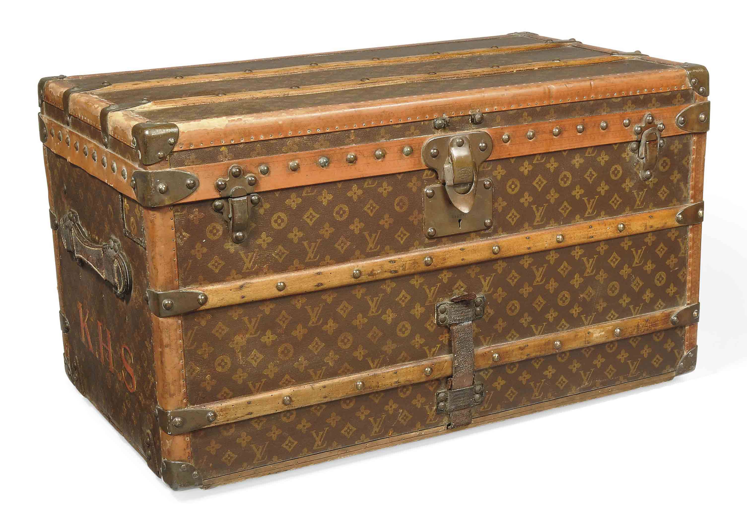 Sold at Auction: A travel trunk by Louis Vuitton, first half 20th century.