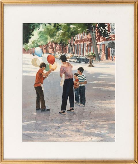 The balloon seller, Nantucket, Massachusetts. by Karol B. Wyckoff