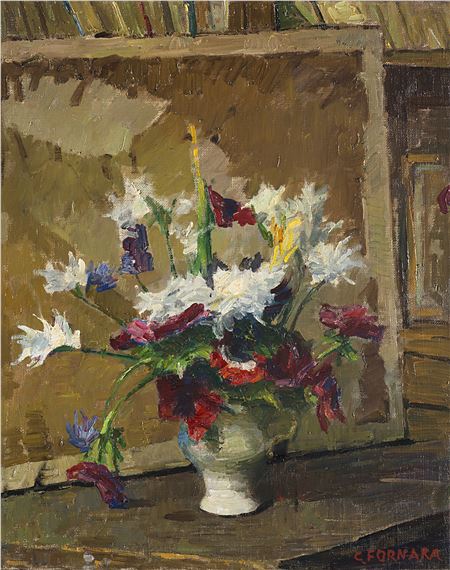 "Natura morta con vaso di fiori" by Carlo Fornara