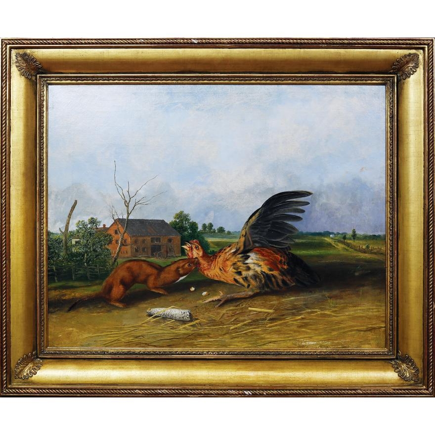 Artwork by John Woodhouse Audubon, Tawny Weasel - Putorius Fuscus - New York: 1845-1848., Made of Oil on canvas