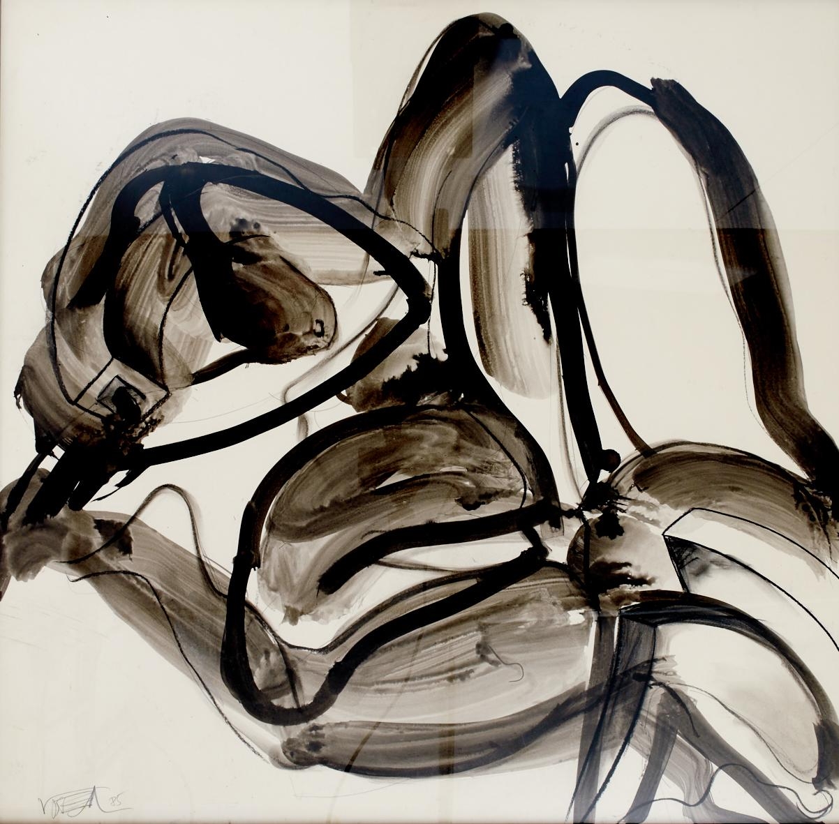 Artwork by Wolf Vostell, Untitled, Made of Indian ink and black chalk on paper