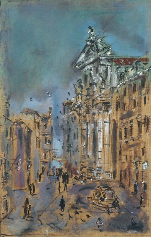 Artwork by Filippo de Pisis, VENEZIA. CHIESA DEI GESUITI,, Made of Oil painting on canvas