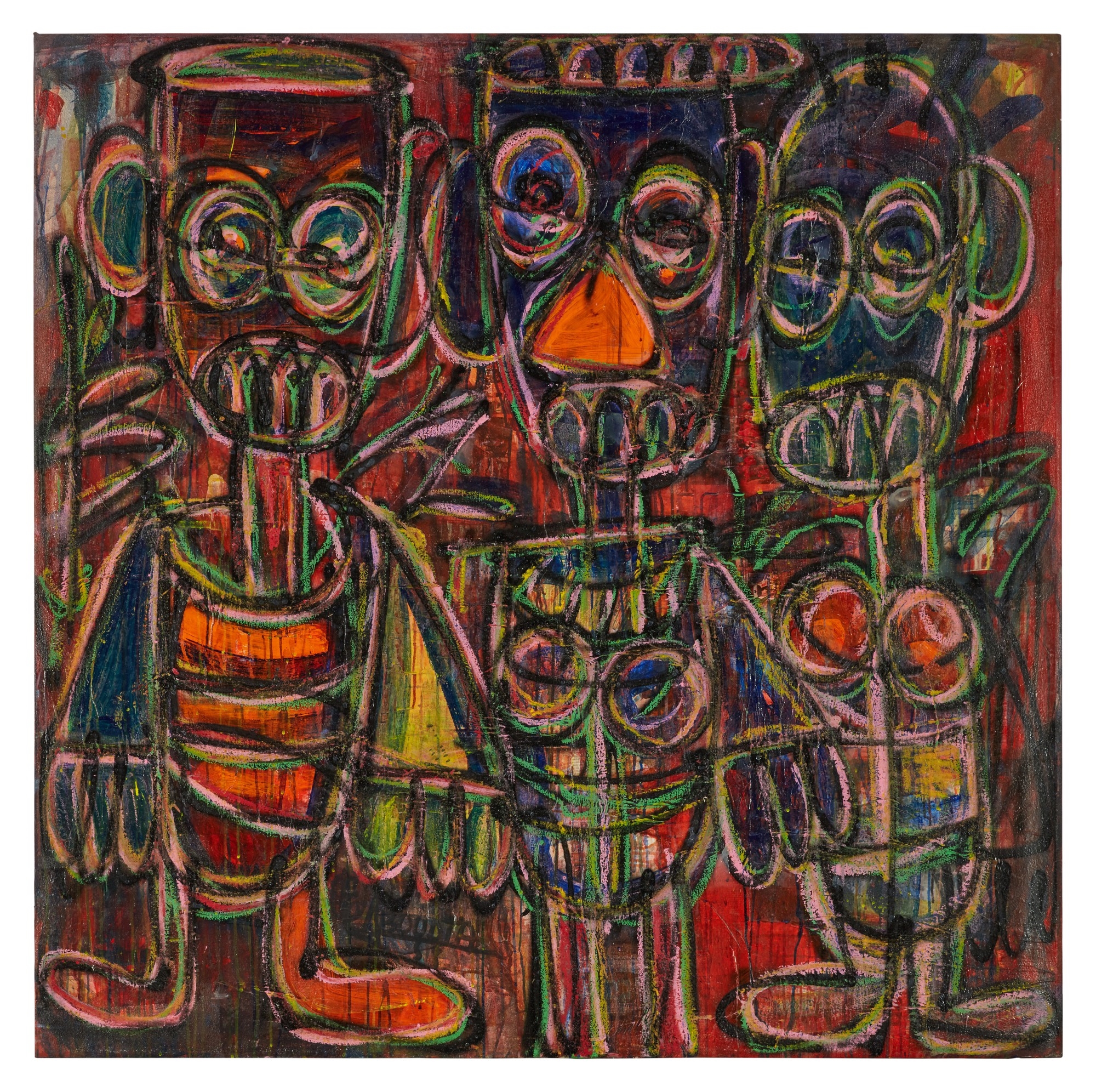 Artwork by Aboudia, Untitled, Made of mixed media on canvas