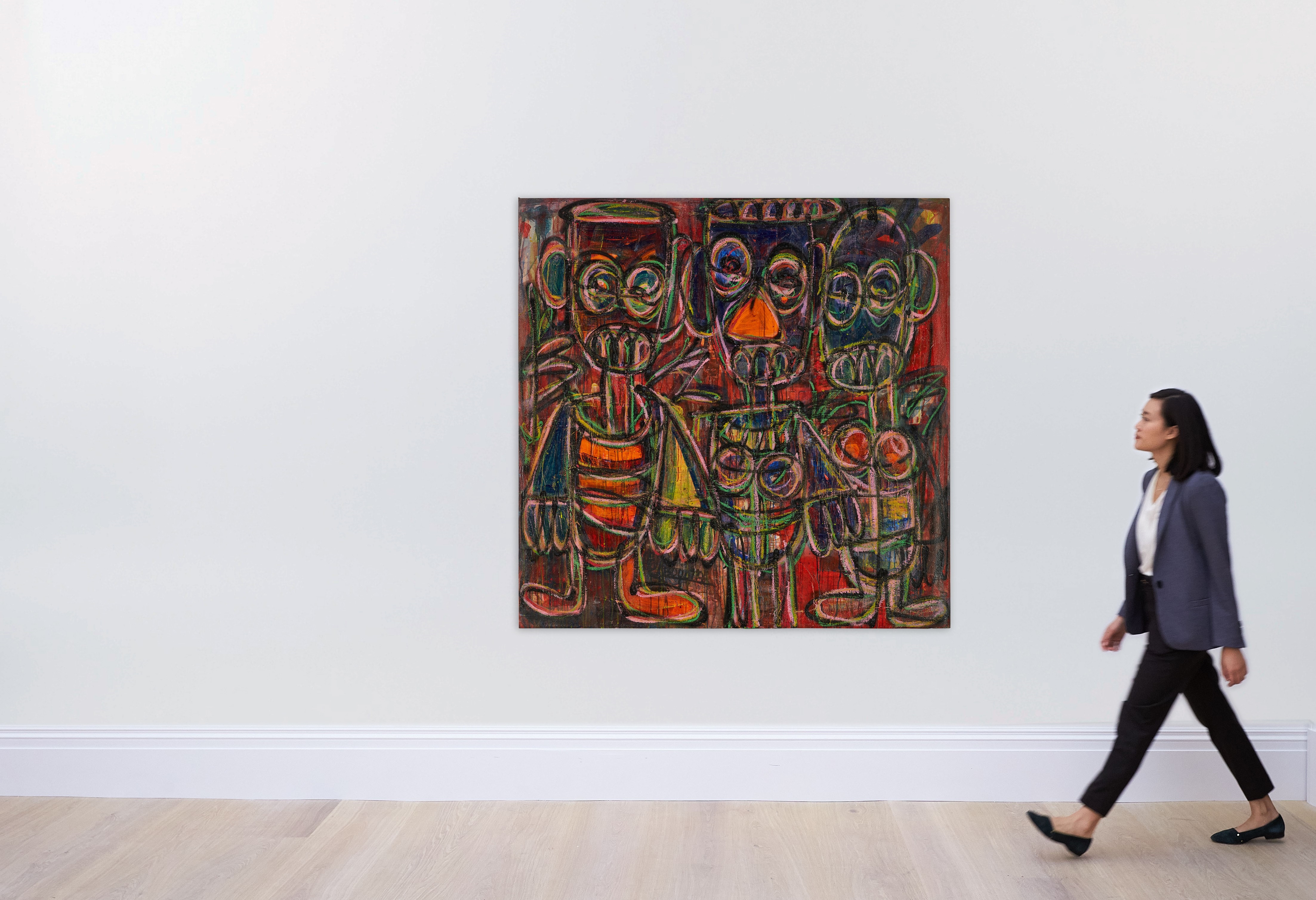 Artwork by Aboudia, Untitled, Made of mixed media on canvas