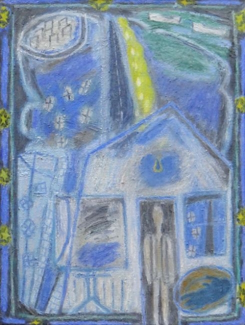 Artwork by Ernest Zobole, 'Painter and Surroundings', Made of oil on canvas