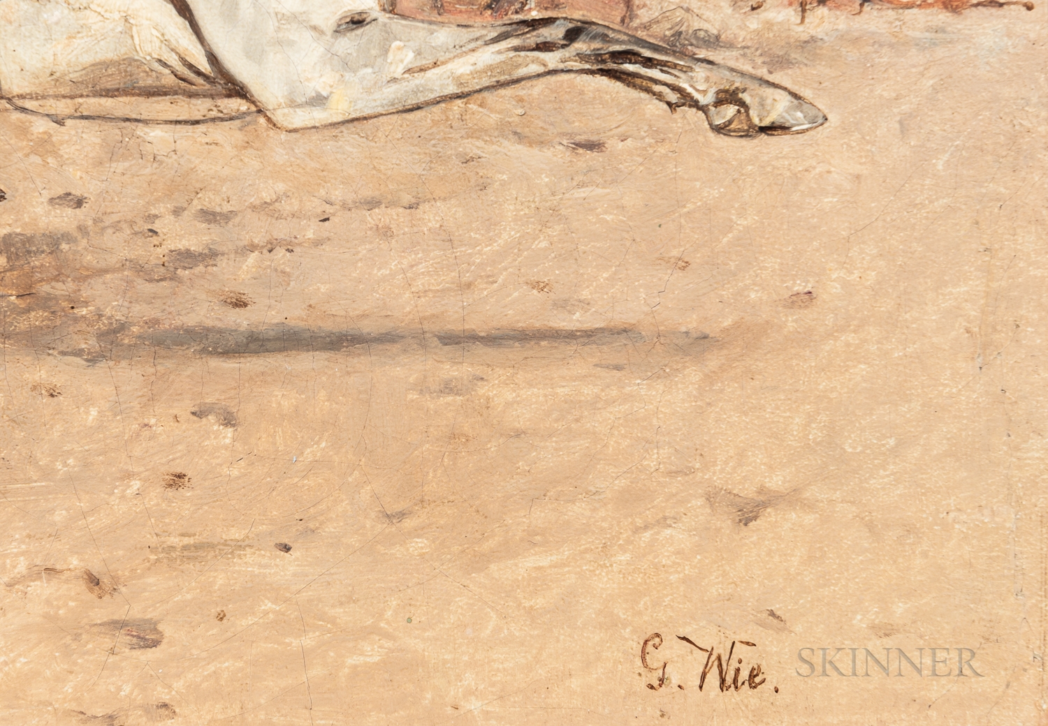 Artwork by Gustav Wie, Two Cavalrymen in Battle Signed "G, Made of Oil on canvas