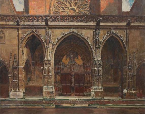 Gothic Church Doors by Jules Marie Auguste Leroux