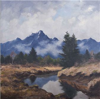 "Gebirgslandschaft mit See" - Adolf Kapfhamer