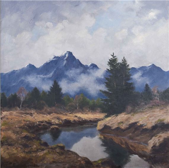 "Gebirgslandschaft mit See" by Adolf Kapfhamer