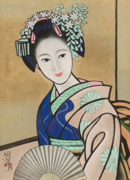 Silver Fan by Meiji Hashimoto