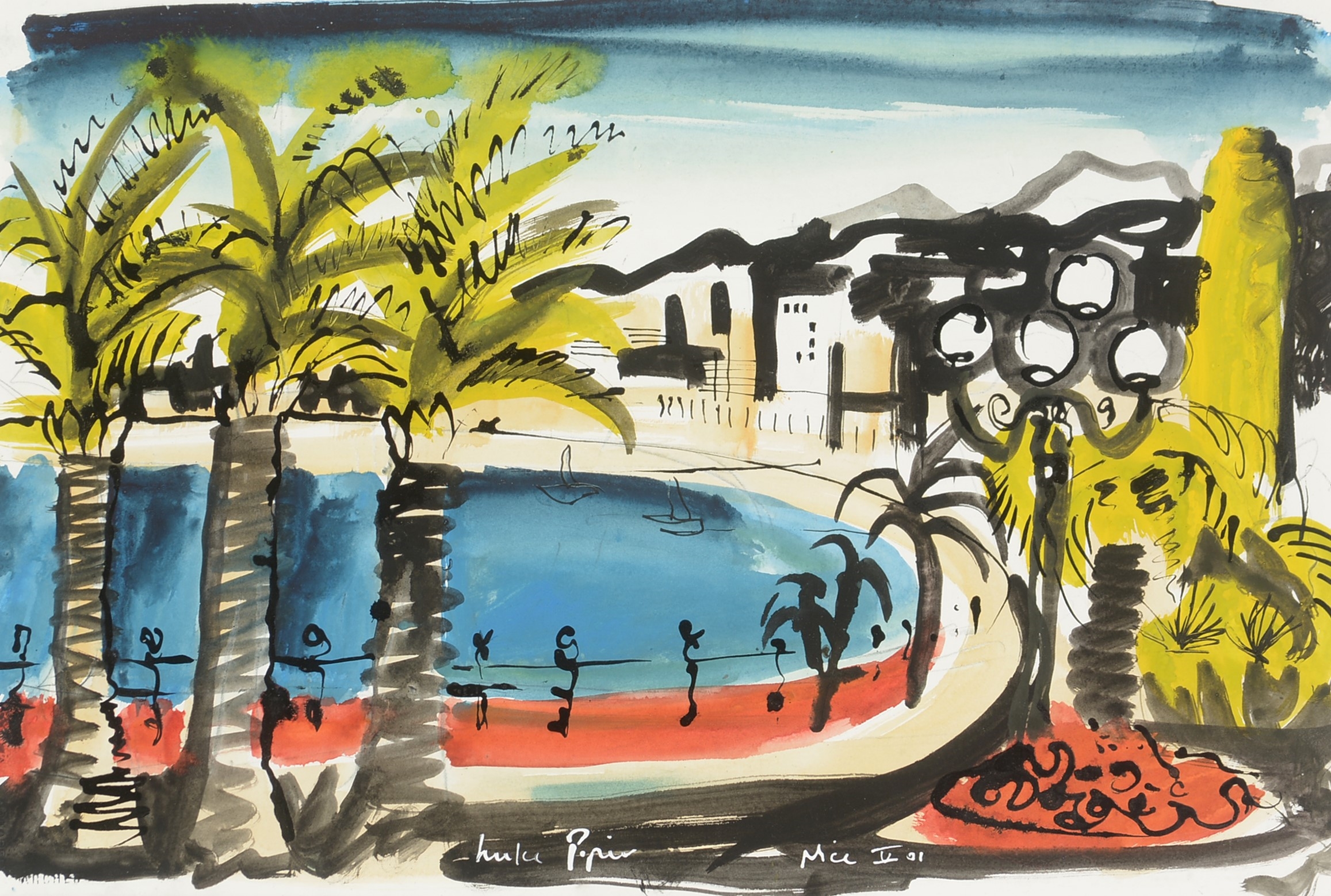 Artwork by Luke Piper, "Nice, France, 2001", Made of watercolour