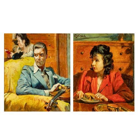 Paar Portraits by Paolo Ghiglia