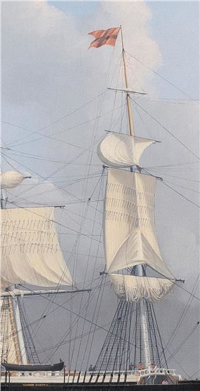 William Bradford | Starboard view portrait of the ship Harry Bluff ...