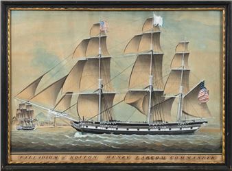 Ship Palladium of Boston in two positions. - Giuseppi Fedi