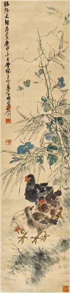 CHICKENS by Wang Yun, 1920
