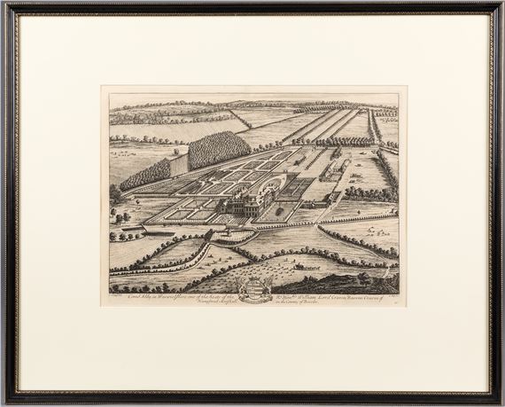 Four Johannes Kip engraved bird's-eye view landscapes of the English estates by Johannes Kip