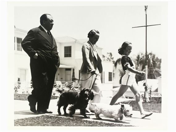 Peter Stackpole | Alfred Hitchcock with family and dogs | MutualArt