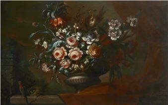 Still life with flowers in an urn - Jacobus Van Huysum