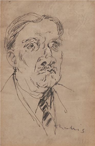 Untitled (Portrait of a Man Wearing a Tie) by Jon Molvig