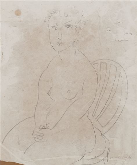 Untitled (Seated Nude) by Jon Molvig, 1966