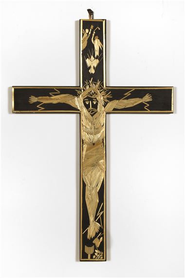 Straw Applique Cristo Crucificado by Paula Rodriguez, 2003