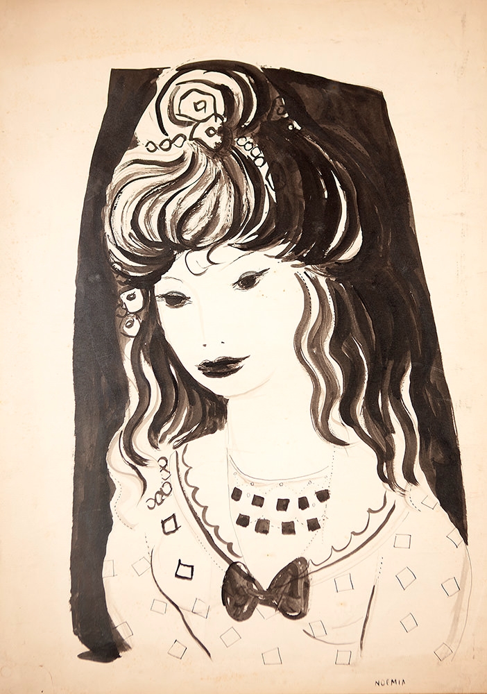 Artwork by Noemia Mourão, Figura Feminina, Made of ink on paper