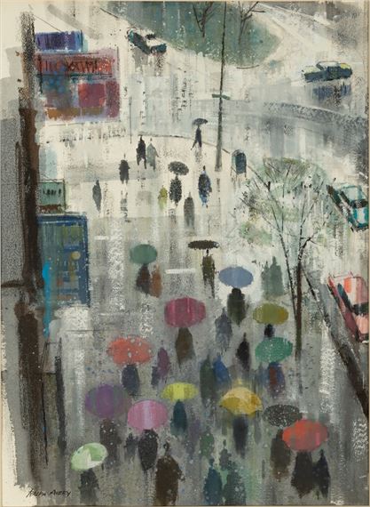 Rainy Street Scene by Ralph Avery