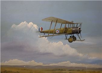 WWI bi-plane in flight - W.J. Gaskin