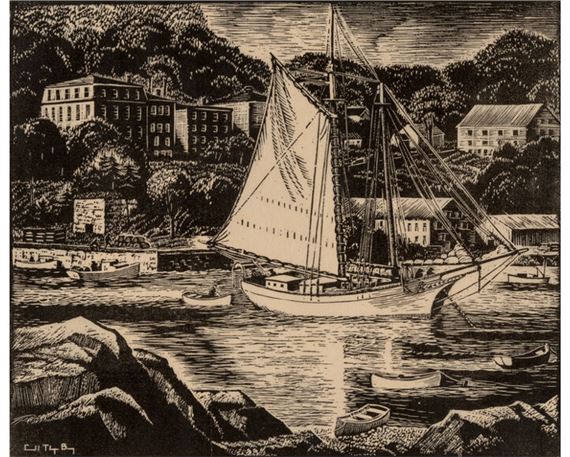 Windjammer In Rockport, Maine by Caroll Thayer Berry