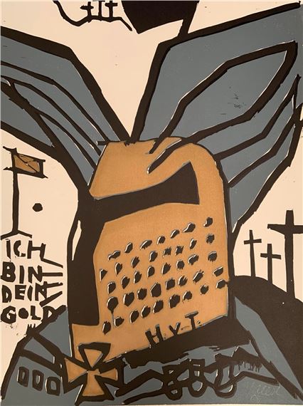 Ich bin dein Gold (chevalier casqué) by Jonathan Meese, 2005