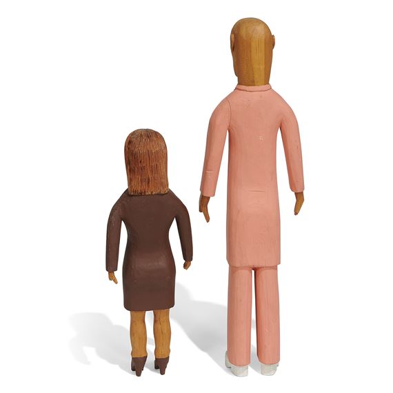 Woman in Brown Dress and Man in Pink Suit (two works) by Sulton Rogers