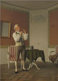 French, Lighting His Pipe - Adrien Harmand