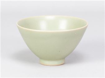 a porcelain footed bowl covered in celadon glaze - Agnete Hoy