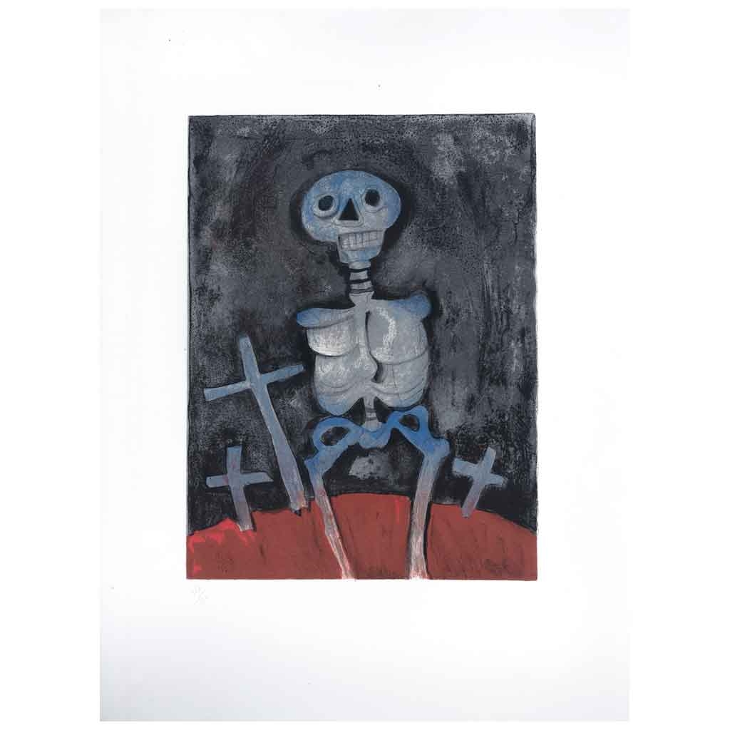 La muerte azul, 1952 de la carpeta Aztlán, sueños mexicanos by Rufino Tamayo