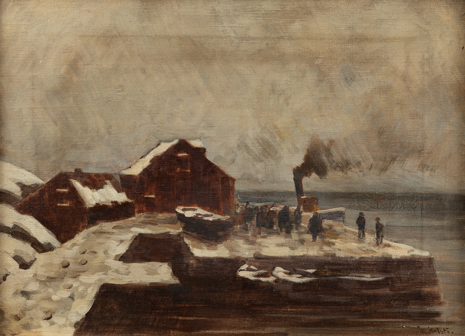 "Ved kaien, vinter" by Fredrik Kolstø