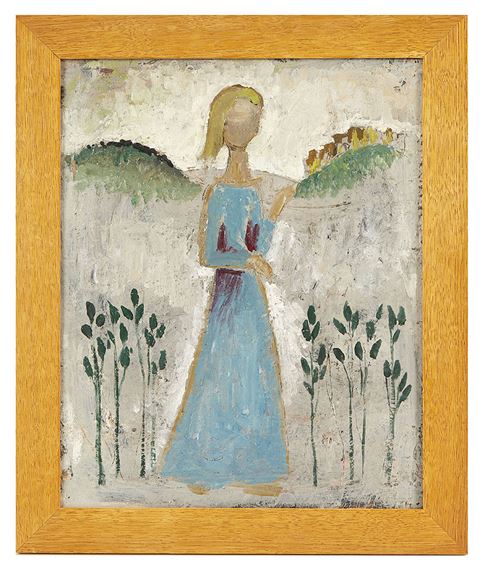 Jeune fille en bleu by Stacha Halpern, Circa 1952 - 1954