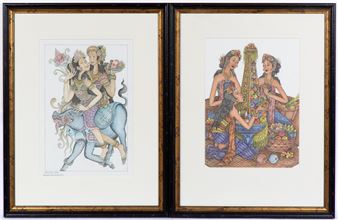 I. Composing an offering bowl II. The marrriage of Rama and Sita, main characters of the Pamayana epos - I Gusti Putu Sana