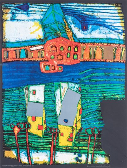FABRIK IN INDIEN - USINE AUX INDES 1961 (501) by Friedensreich Hundertwasser