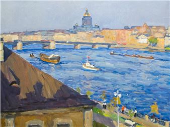 Neva on a sunny day - Orest Georgievich Betekhtin