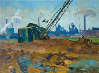 Large dredger at Magnitka konstruction - Alexei Ivanovich Butov