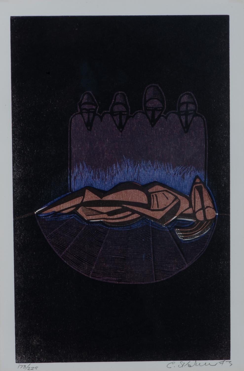 DINGISWAYO DIES by Cecil Skotnes, dated 73