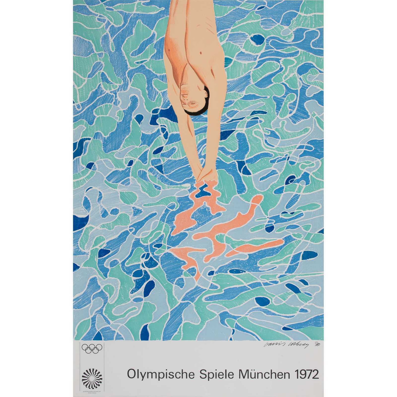 A David Hockney Poster for Olympische Spiele Munchen, 1972 by David Hockney, 1972
