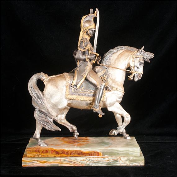 Figure of a soldier on horseback holding a sword by Giuseppe Vasari