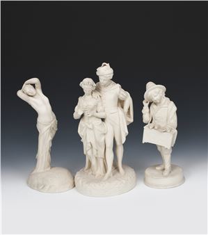 'Faust & Margret' a Worcester Parian Ware sculpture of a young couple - William Boyton Kirk
