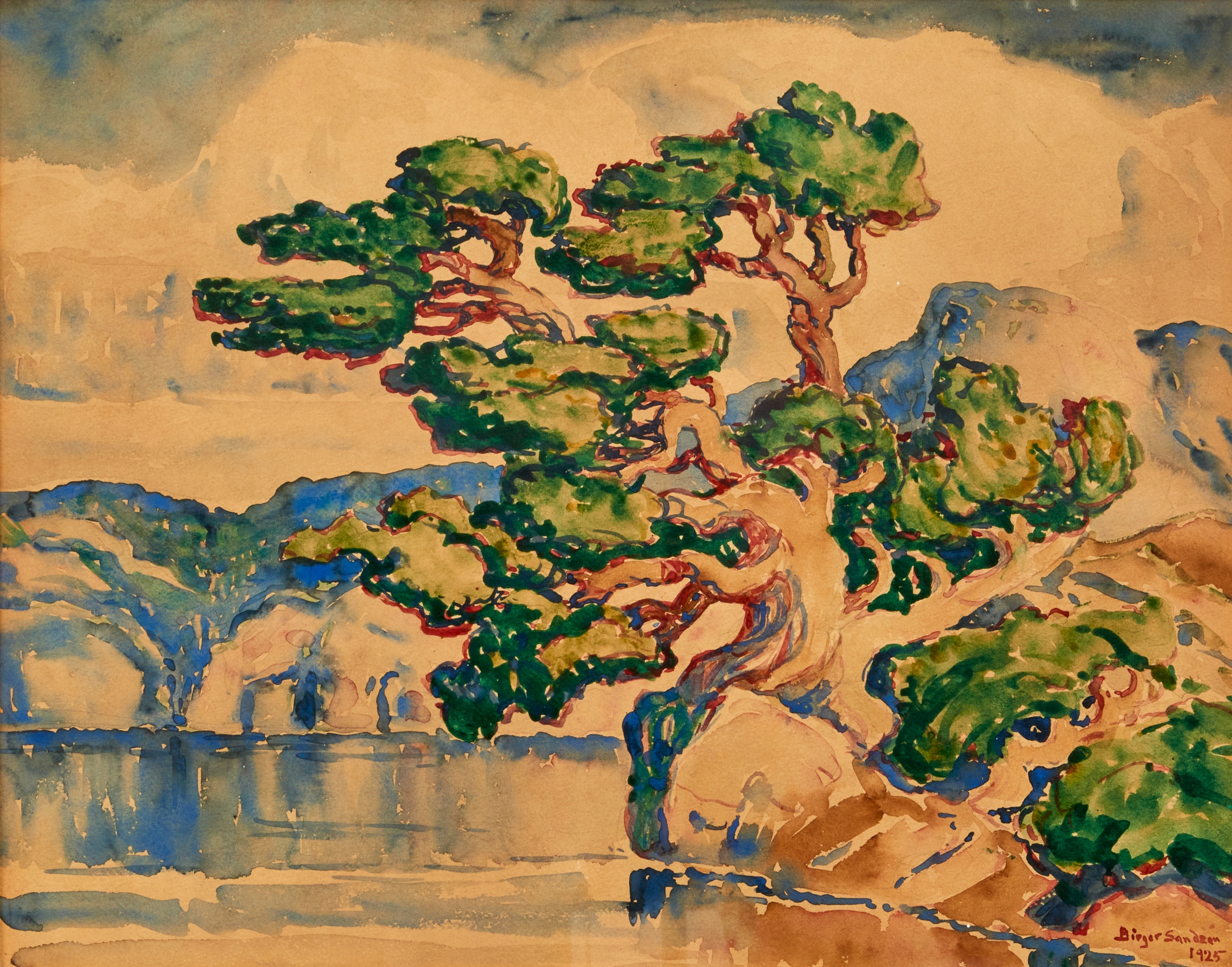 Artwork by Birger Sandzén, Untitled, Made of watercolor