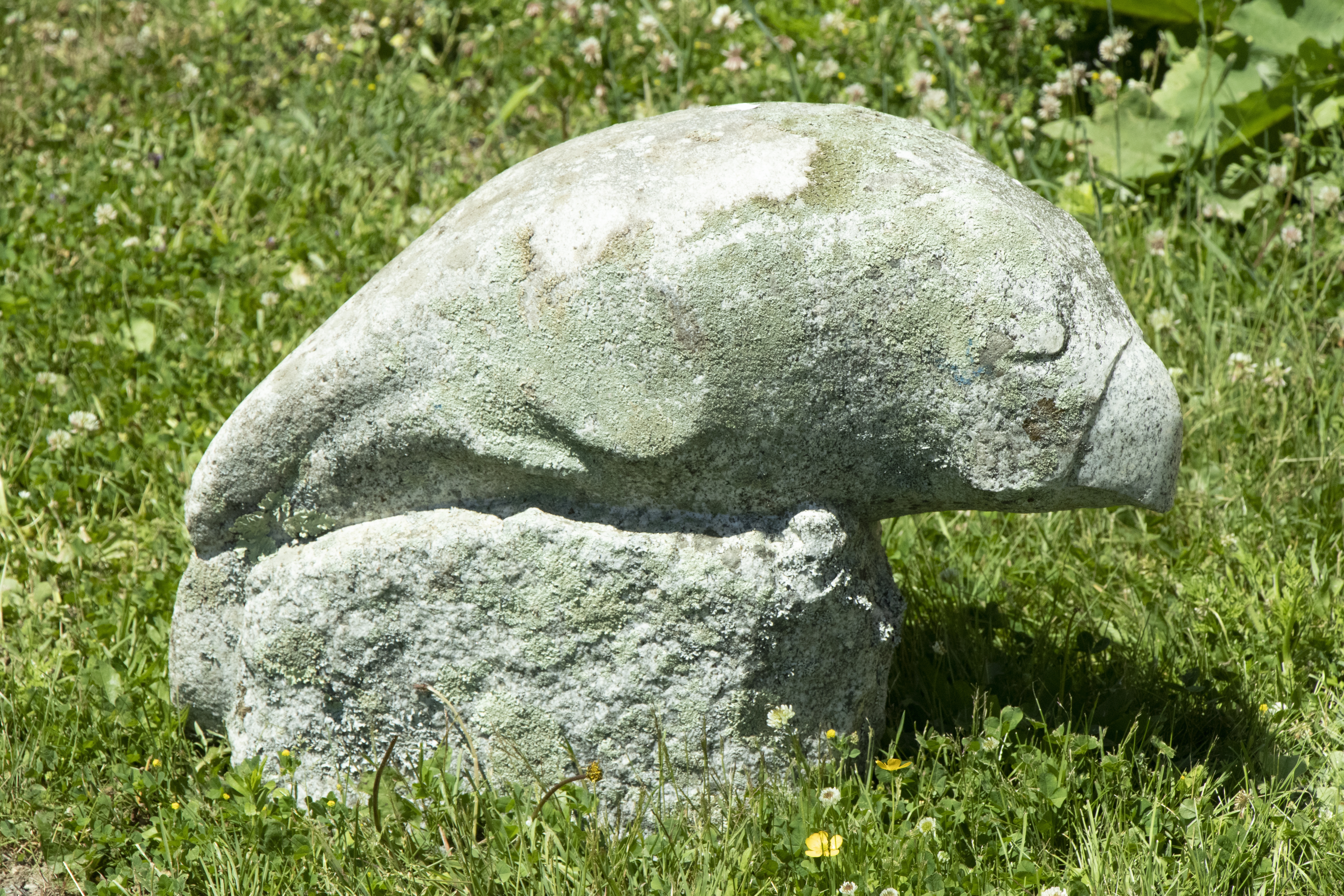 Artwork by Don Meserve, Standing Bird, Made of carved granite